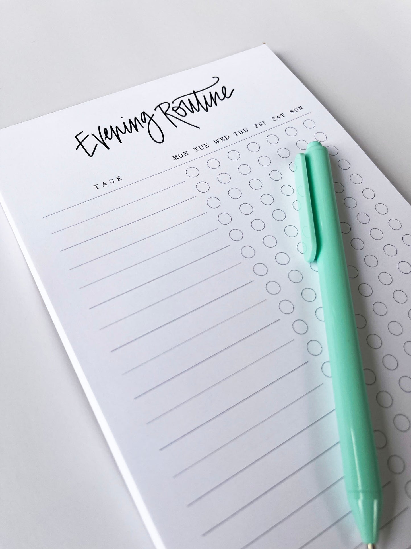 Evening Routine- Habit Tracking Notepad