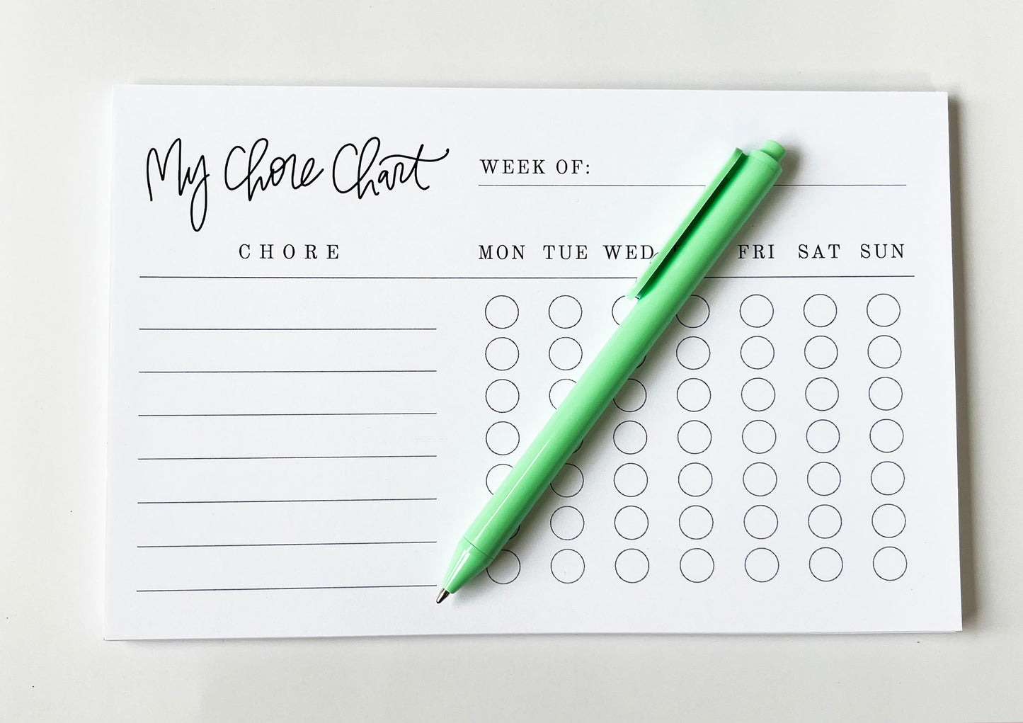 My Chore Chart- Kids' Organizational Notepad