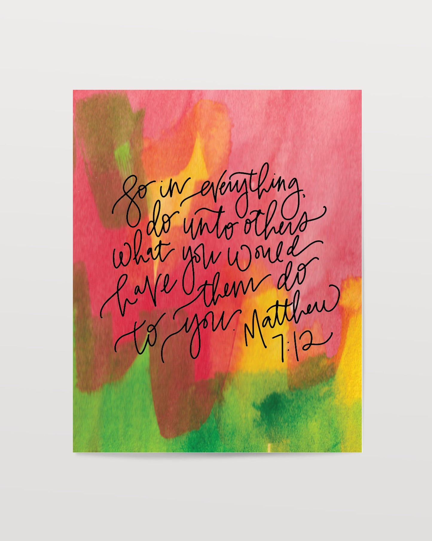 Matthew 7:12 - Watercolor Art Print