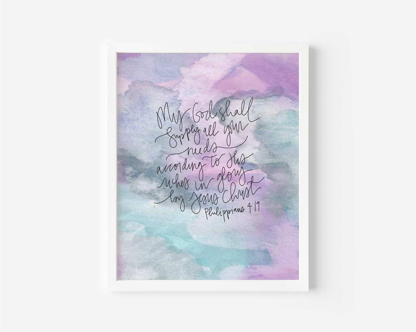 Philippians 4:19 - Watercolor Art Print