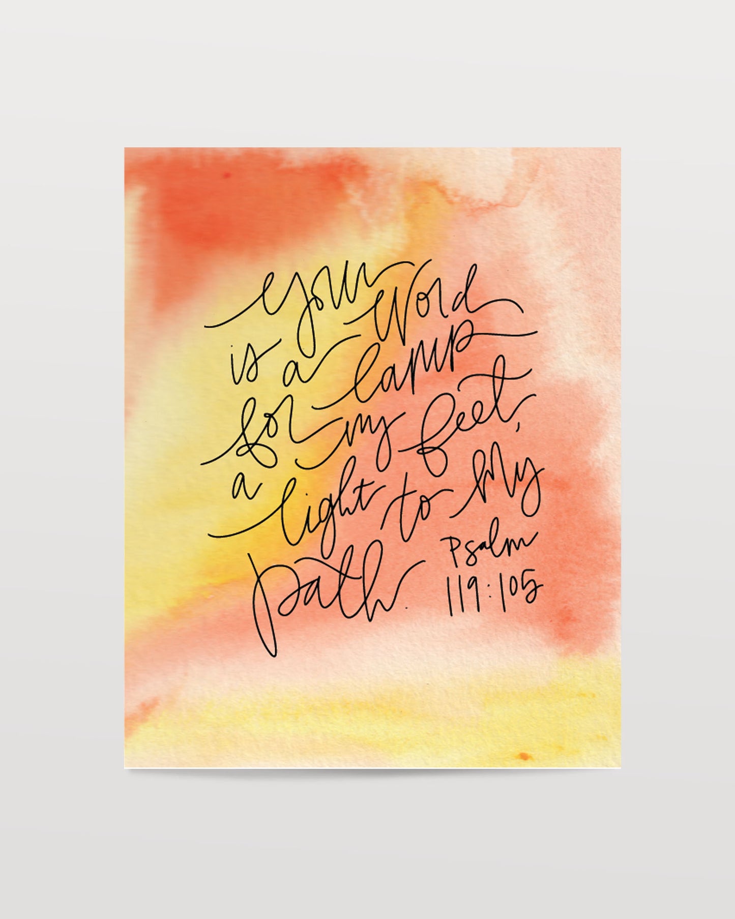 Psalm 119:105 - Watercolor Art Print