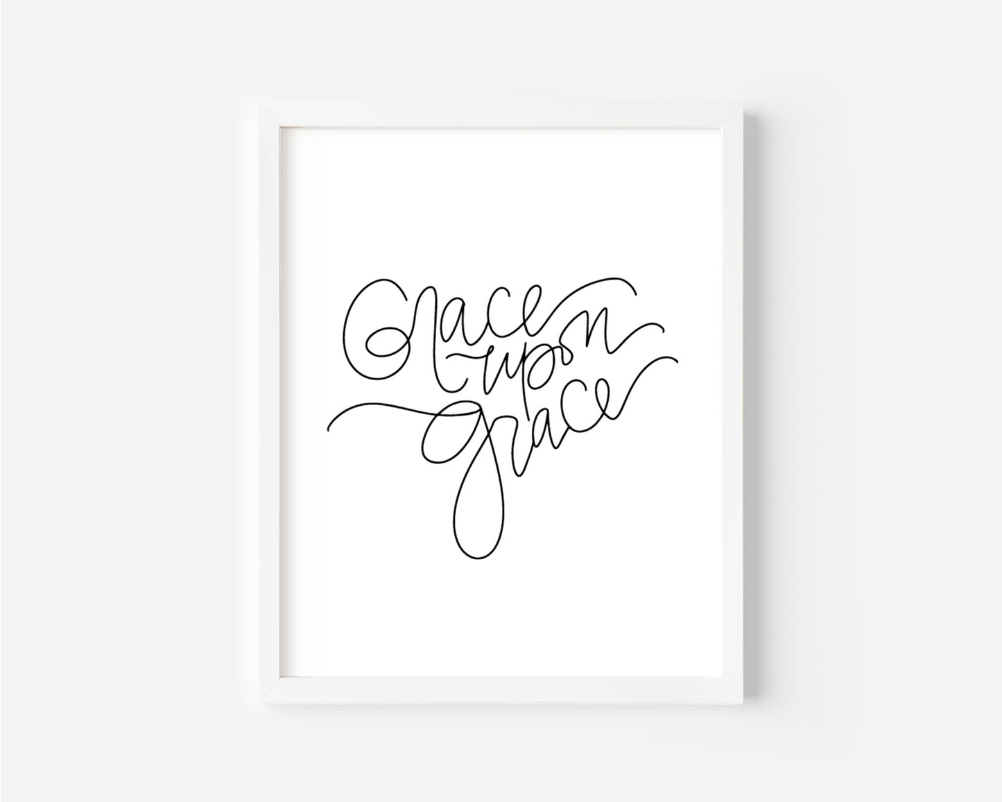 Grace Upon Grace - Black & White Art Print
