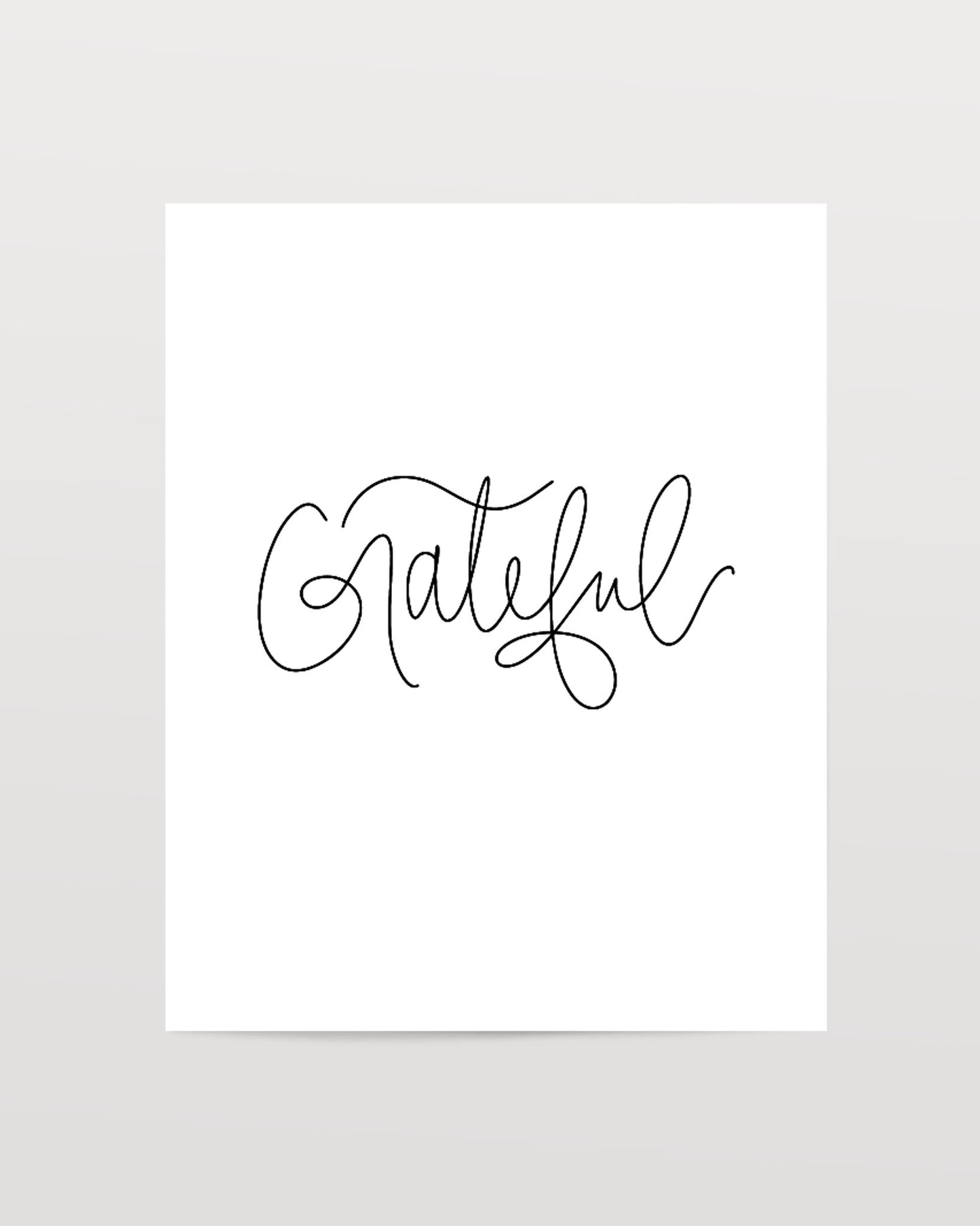 Grateful - Black & White Art Print